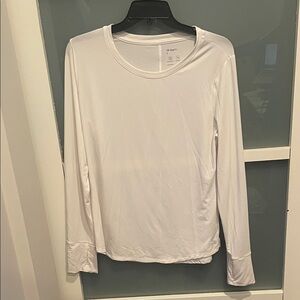 GAP Gap Fit Women's Classic White Long Sleeve Fitness Top, L, EUC